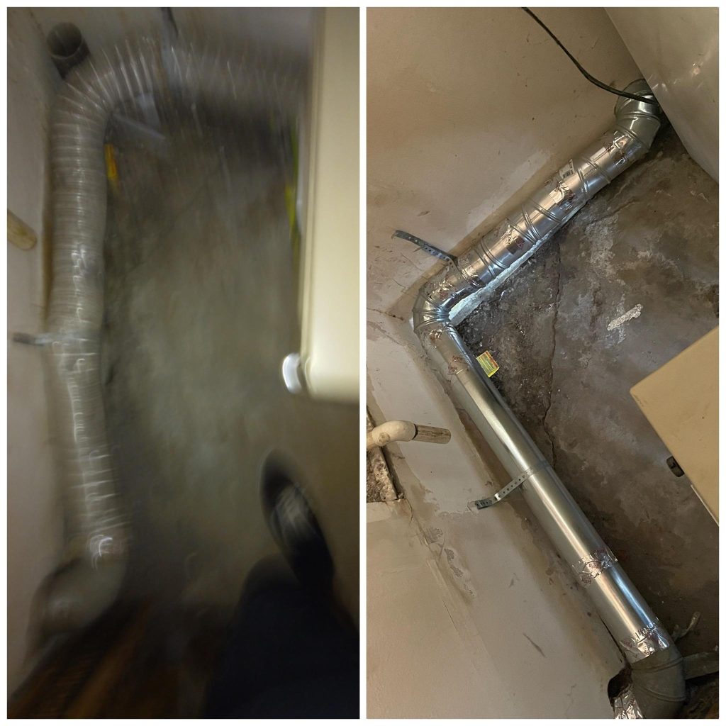 home picture showing dryer vent rerouting