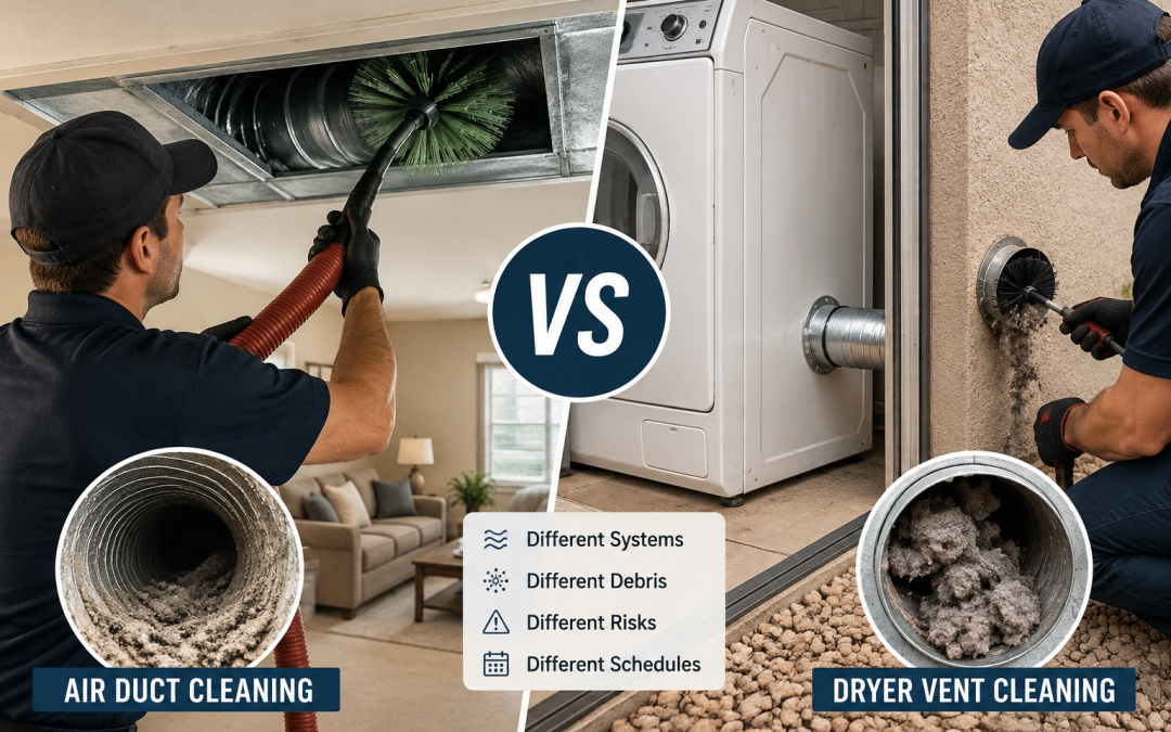 Air Duct Cleaning vs. Dryer Vent Cleaning: What Is the Difference?